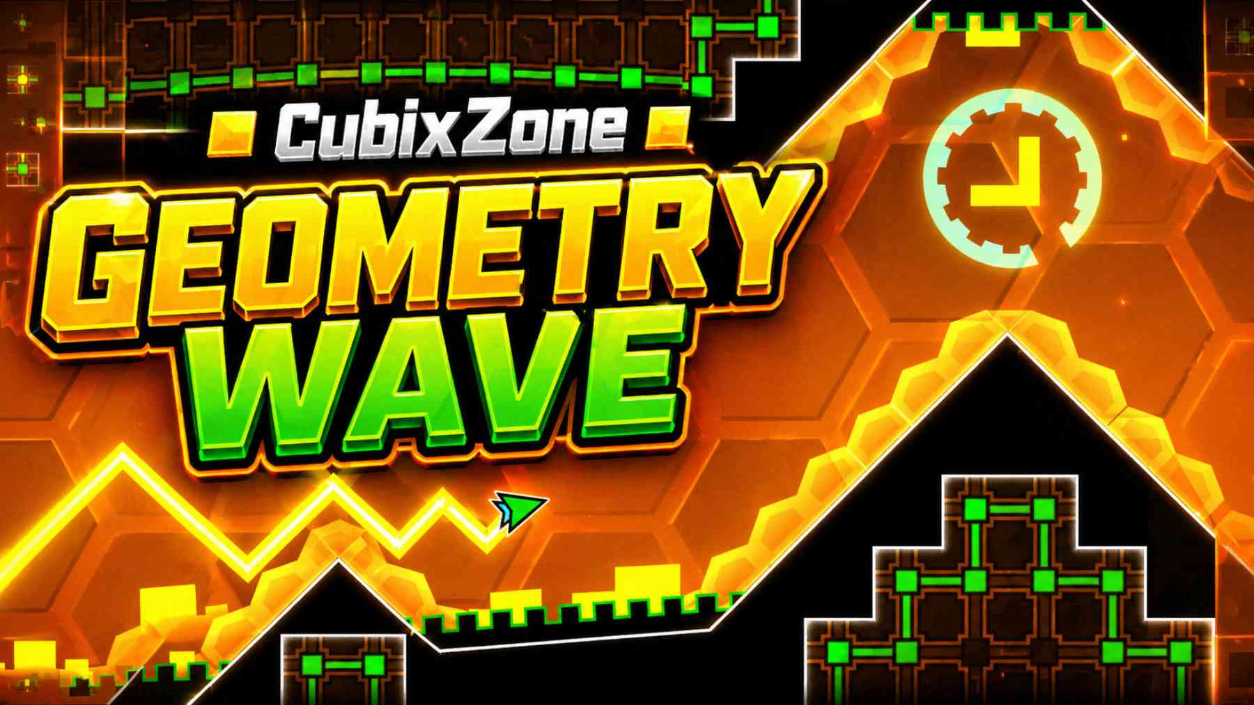 CubixZone Geometry Wave, videojuego de plataformas geométricas con pruebas, etapas y jefe final.